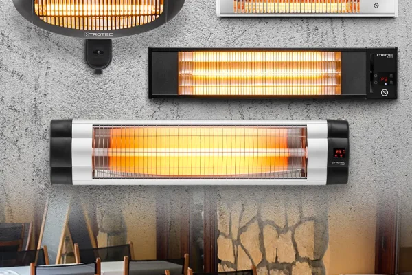A collection of electric heaters, highlighting various styles from Solaira Radiant Heating, arranged for easy viewing.